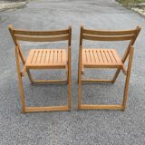 Paire de chaises pliante en bois