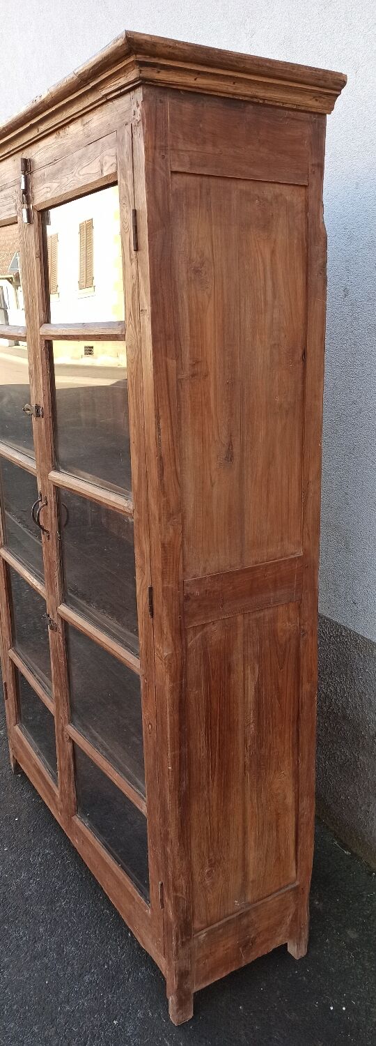 Old wooden glass cabinet