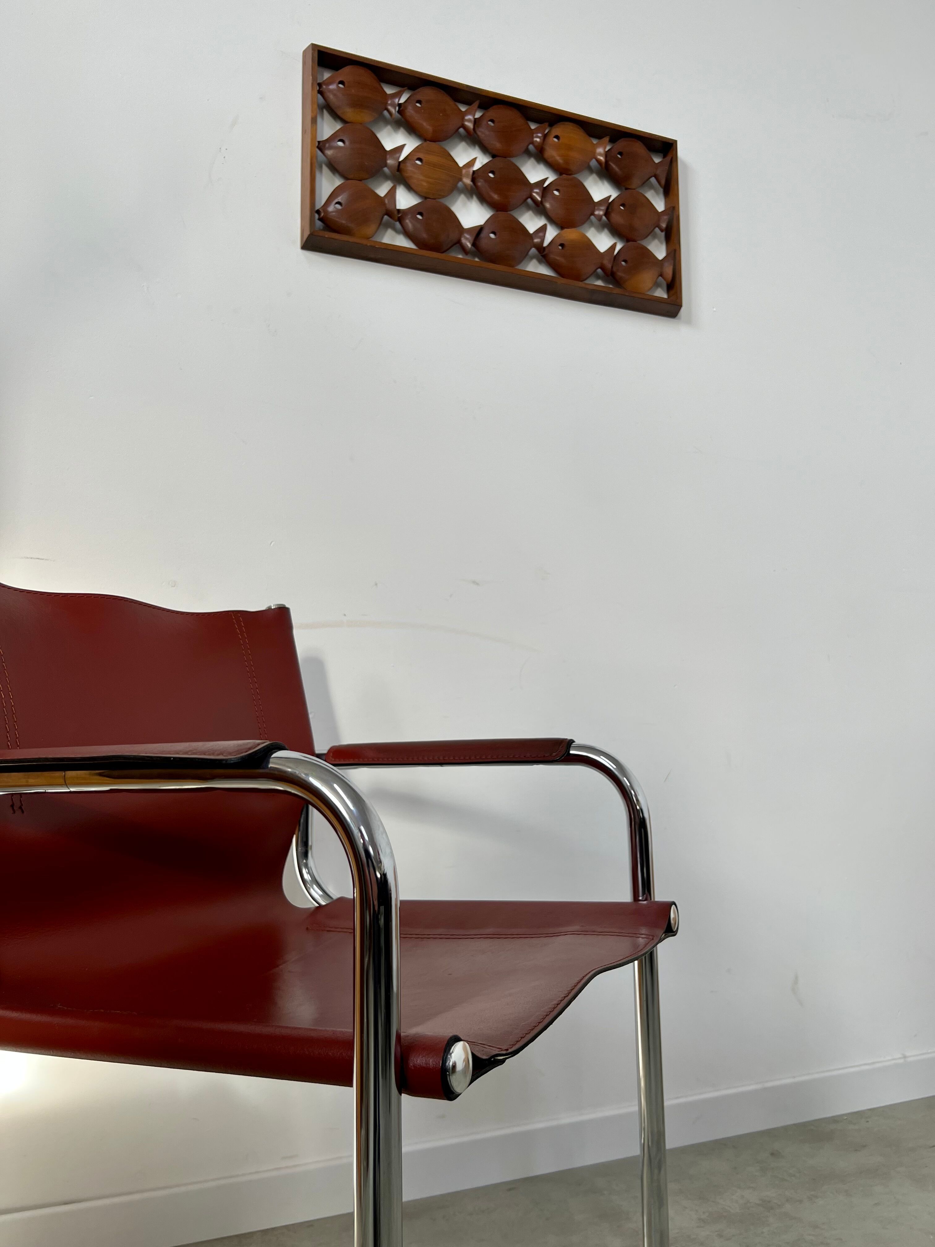 Old teak frame "fish" Scandinavian design of the 60s vintage decoration