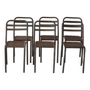 Lot 6 chaises métal