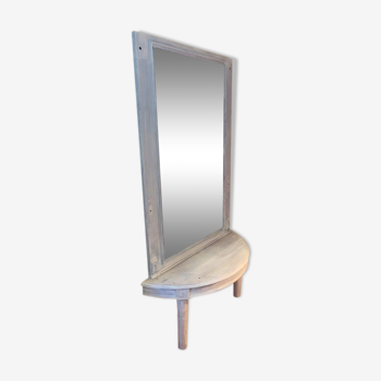 Mirror with half-moon table support