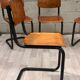 Lot de 4 chaises Vintage Arhend Cantilever couleur chêne