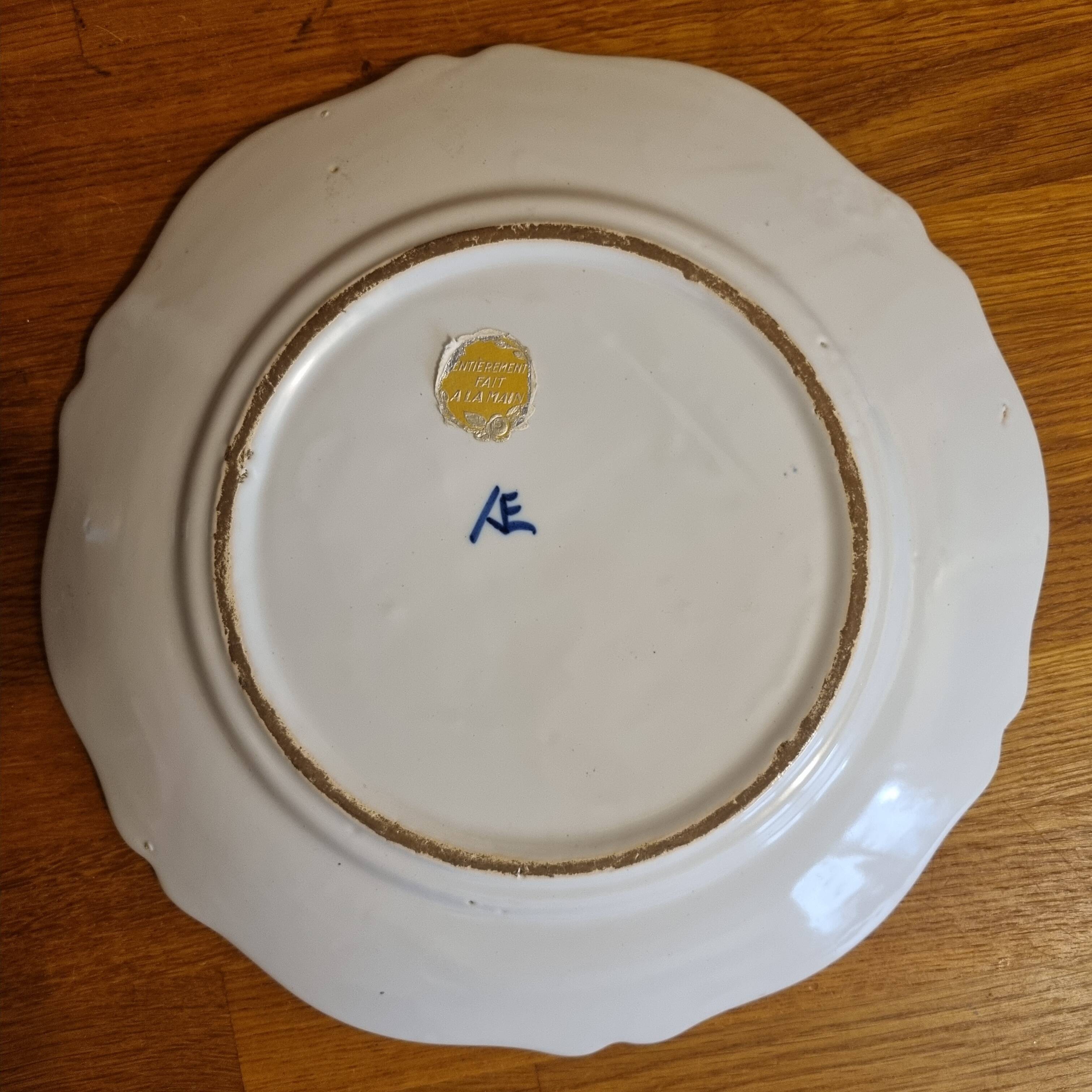 Malicorne earthenware plate Emile Teissier