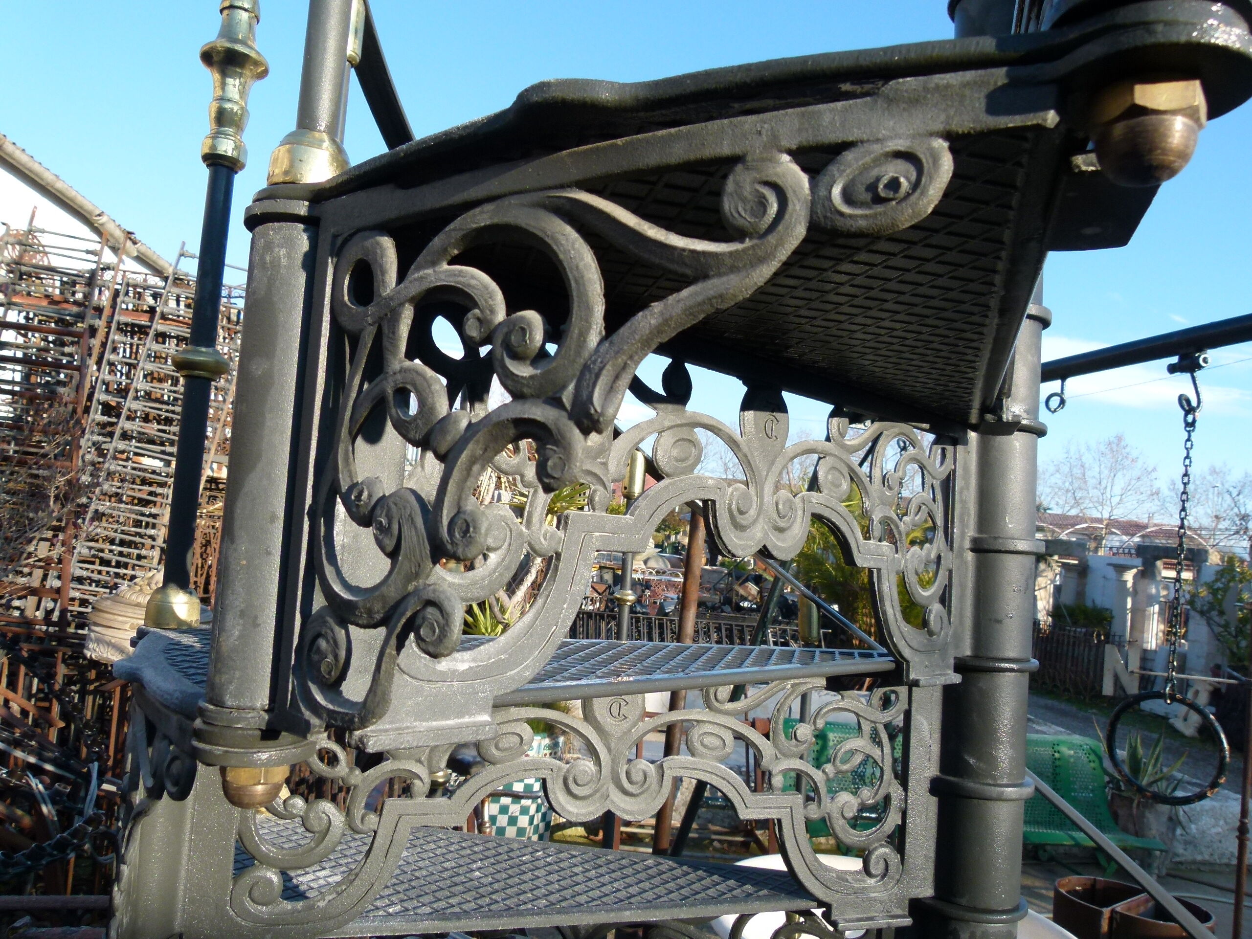 Cast iron spiral staircase