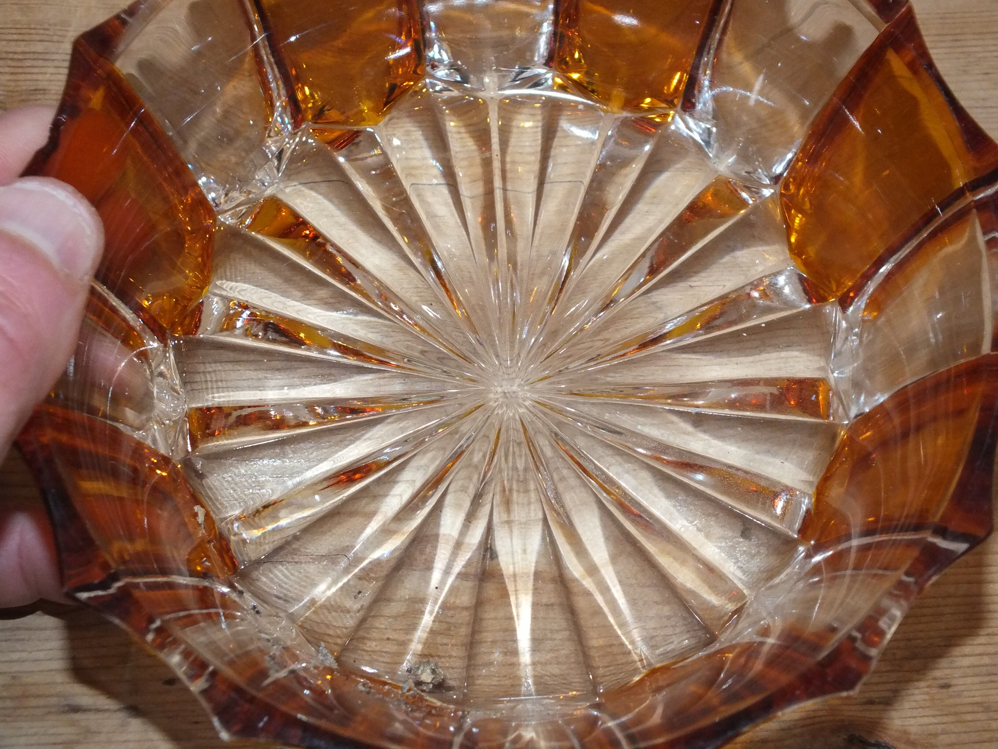 Empty cup two-tone glass pocket - double vintage layer - Bohemian