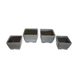 Lot de 4 pots à cactus ou succulentes carrés en céramique