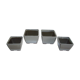 Set of 4 square ceramic cactus or succulent pots