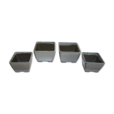 Lot de 4 pots à cactus ou succulentes carrés en céramique