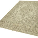 Tapis beige oriental unique en son genre fait à la main 170 cm x 293 cm