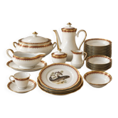 Service complet 78 pièces en porcelaine de Limoges filet or