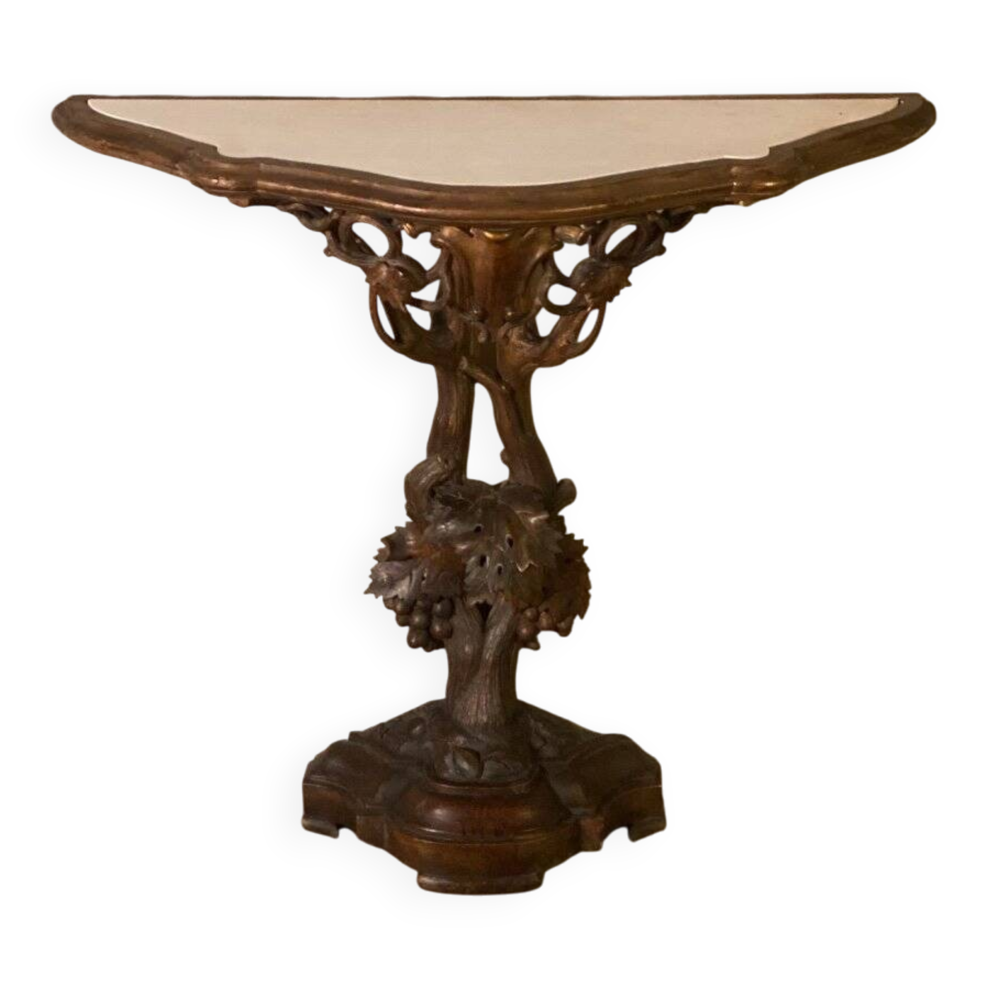 Console en bois sculpté et doré, Italie du Nord, XIXème siècle