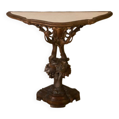 Console en bois sculpté et doré, Italie du Nord, XIXème siècle