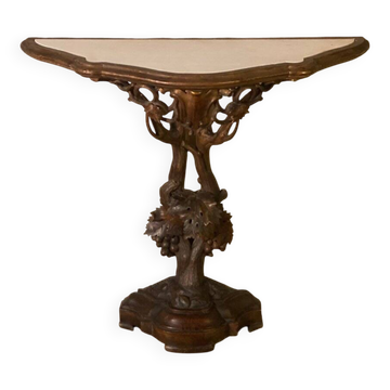 Console en bois sculpté et doré, Italie du Nord, XIXème siècle