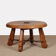 Round coffee table in solid oak and wrought iron, 1950.