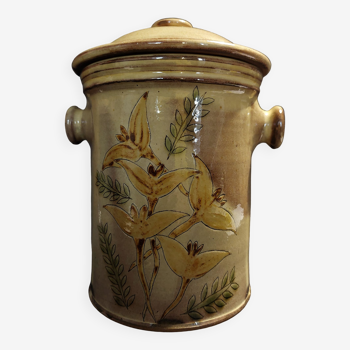 Vintage yellow slip glazed terracotta pot