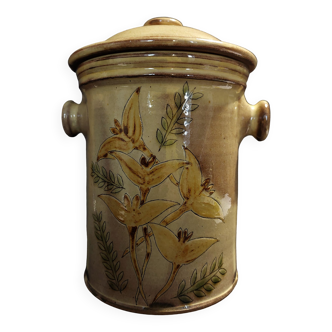 Vintage yellow slip glazed terracotta pot