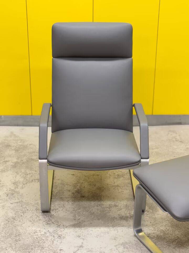 Fauteuil Relax Erpo Classics CL265 et repose-pieds - Cuir gris