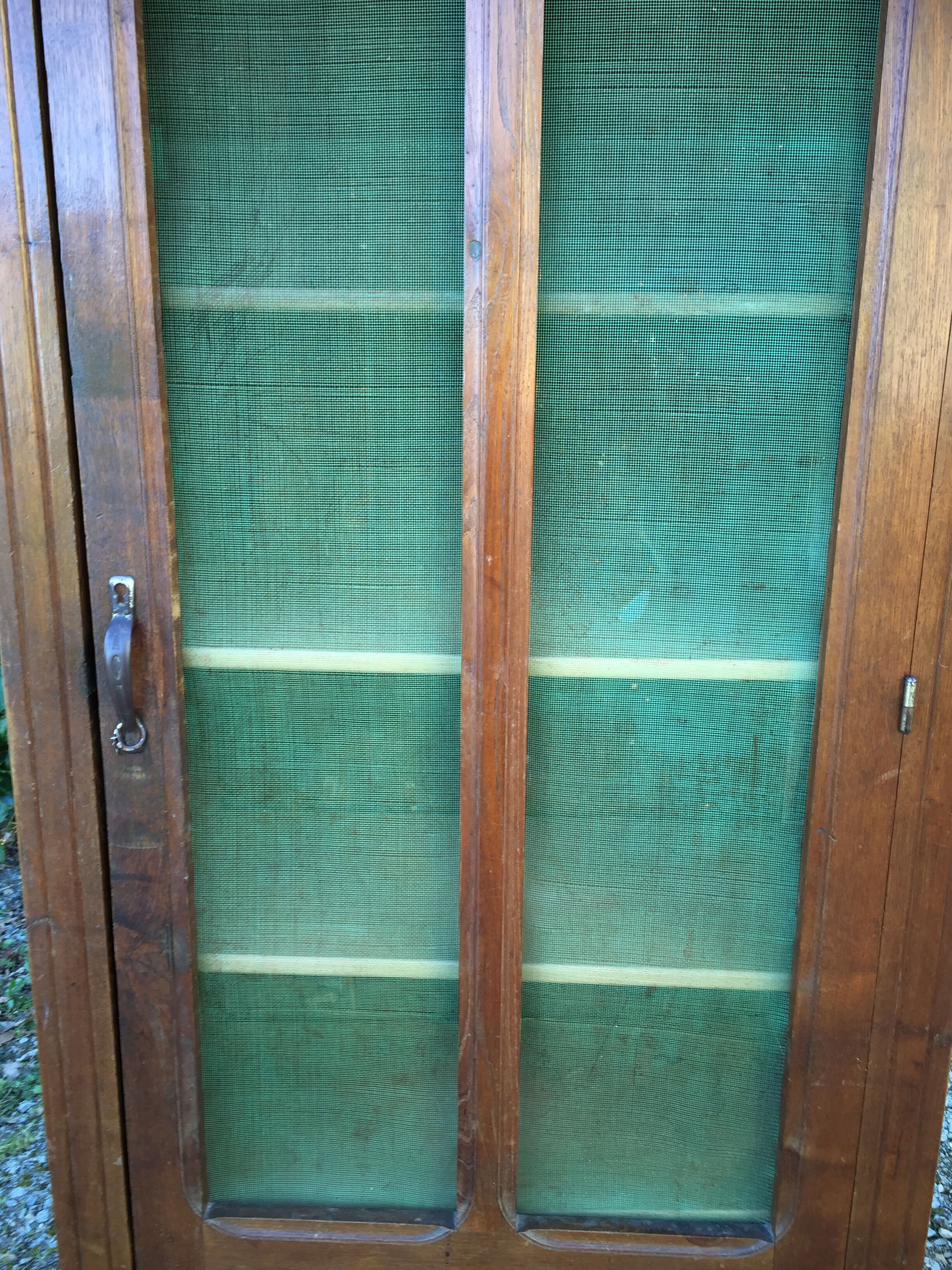 Vintage mesh cabinet in solid oak rococo period 1930