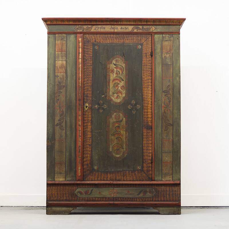 Painted Folk Art Bridal Cupboard