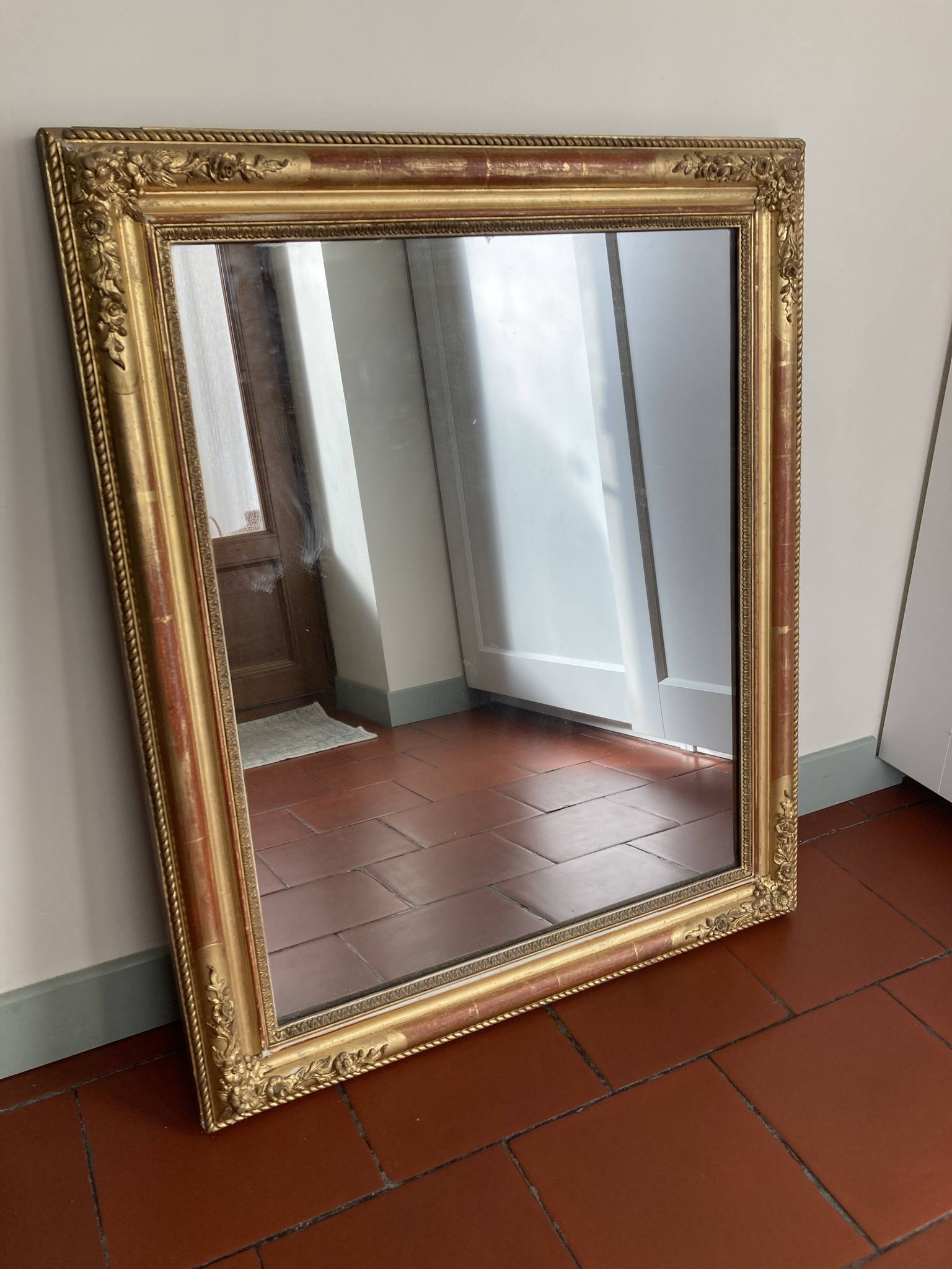 Miroir ancien avec dorures fin XIX ème
