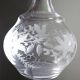 Antique engraved crystal carafe, floral decoration, Bohemia 19th-20th century.