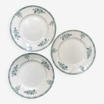 Série de 3 assiettes plates anciennes