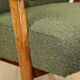 Fauteuil design vintage loft vert olive bouclé haut