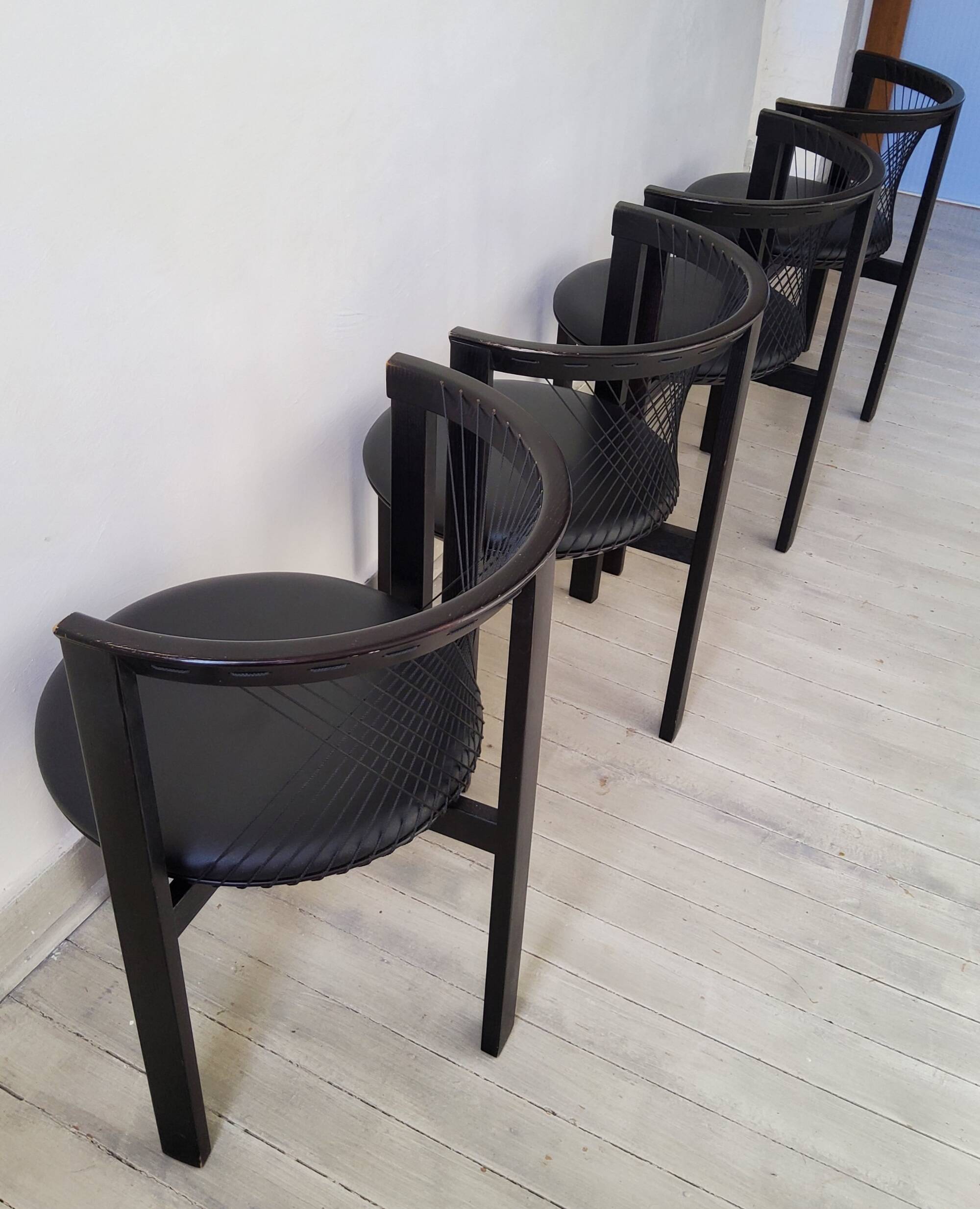 Vintage Niels Jorgen Haugesen String chairs for Tranekaer, Denmark 1980s