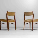 Lot de 6 chaises de salle à manger minimalistes en teck, Belgique années 1960
