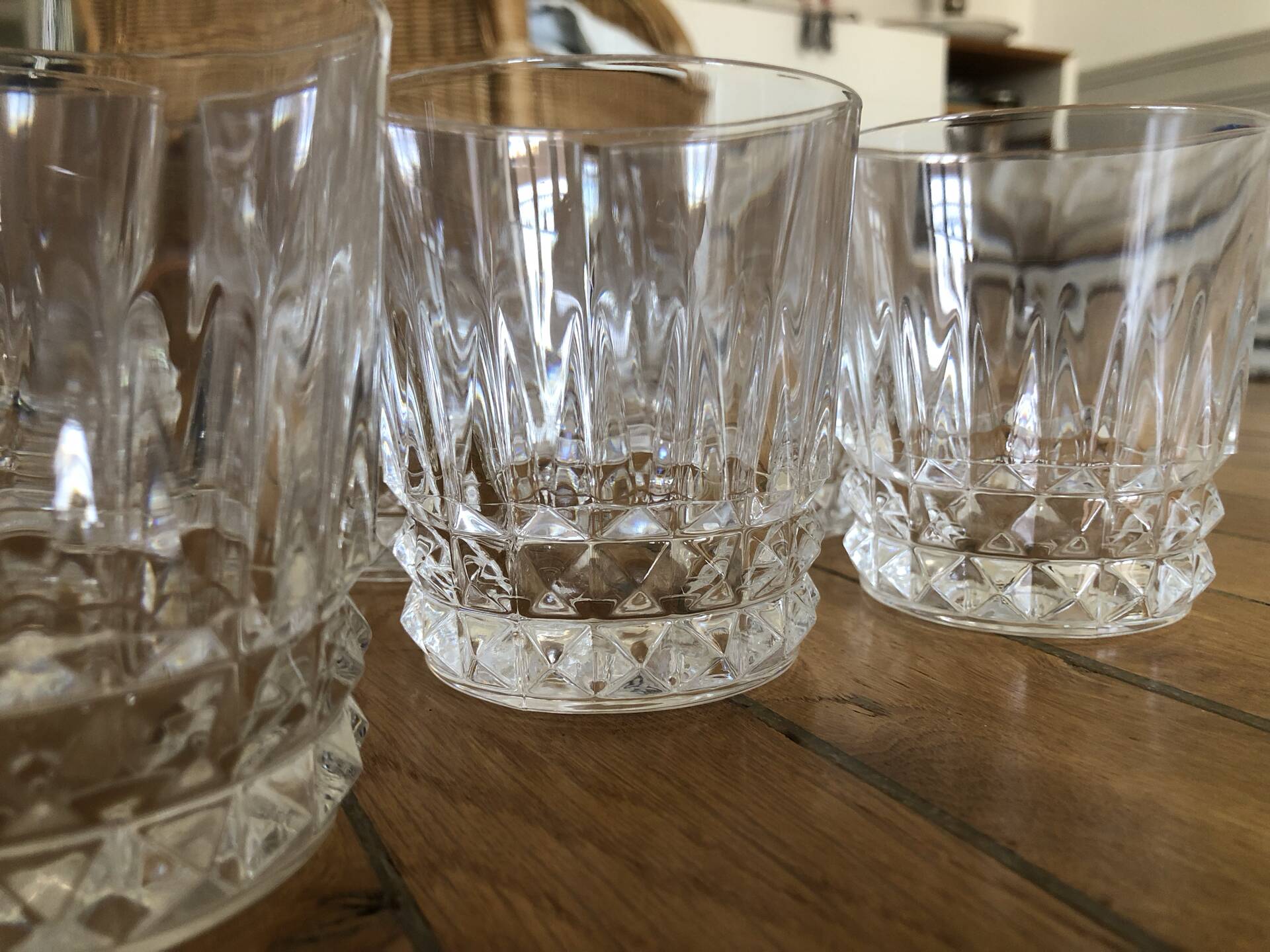 9 crystal water glasses from Cristal d’Arques