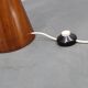 1960s Parker Knoll wooden table lamp with wicker shade, Britain