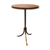 Guéridon design en bois et bronze doré