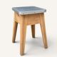Raw wood storage stool 1950
