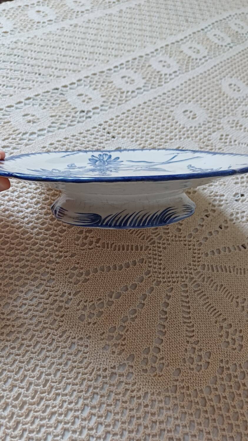 Ironstone Compote Dish Sunflower