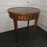 Bouillotte table in marquetry, signed Pagny Fils, Paris, early 20th century