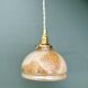 Suspension abat-jour vintage en verre nacré