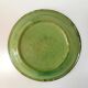 green glazed earthenware dish from the 1950s - Dieulefit