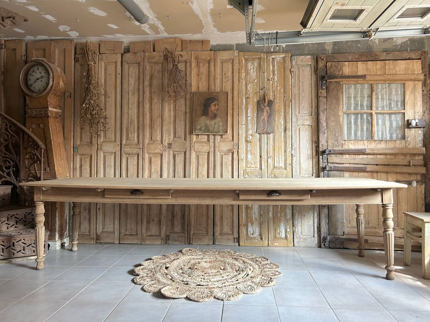 Very Large Antique Farmhouse Table – 3 Meters – Solid Oak