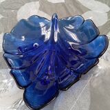 Bol Bleu cobalt forme de feuille