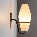 Large outdoor lamp made from metal and opal glass