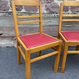 Lot of 4 vintage art deco chairs 1950 mid-century furniture damaged by rené gabriel