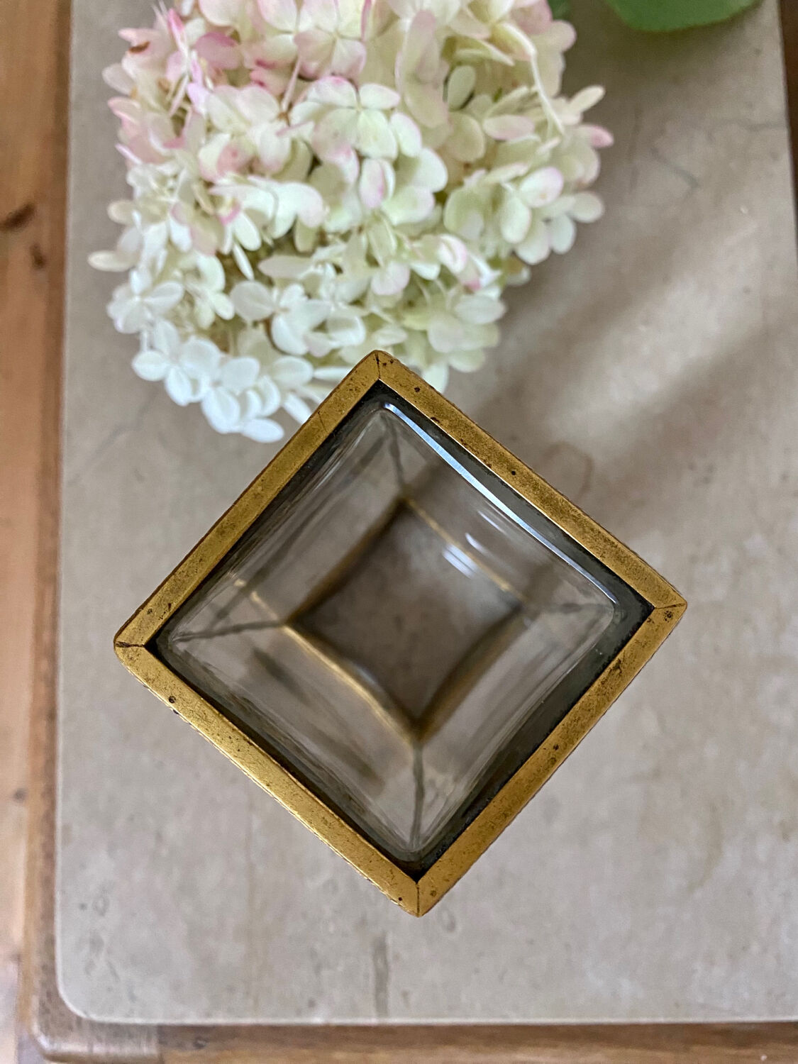 Vase en verre et laiton années 30