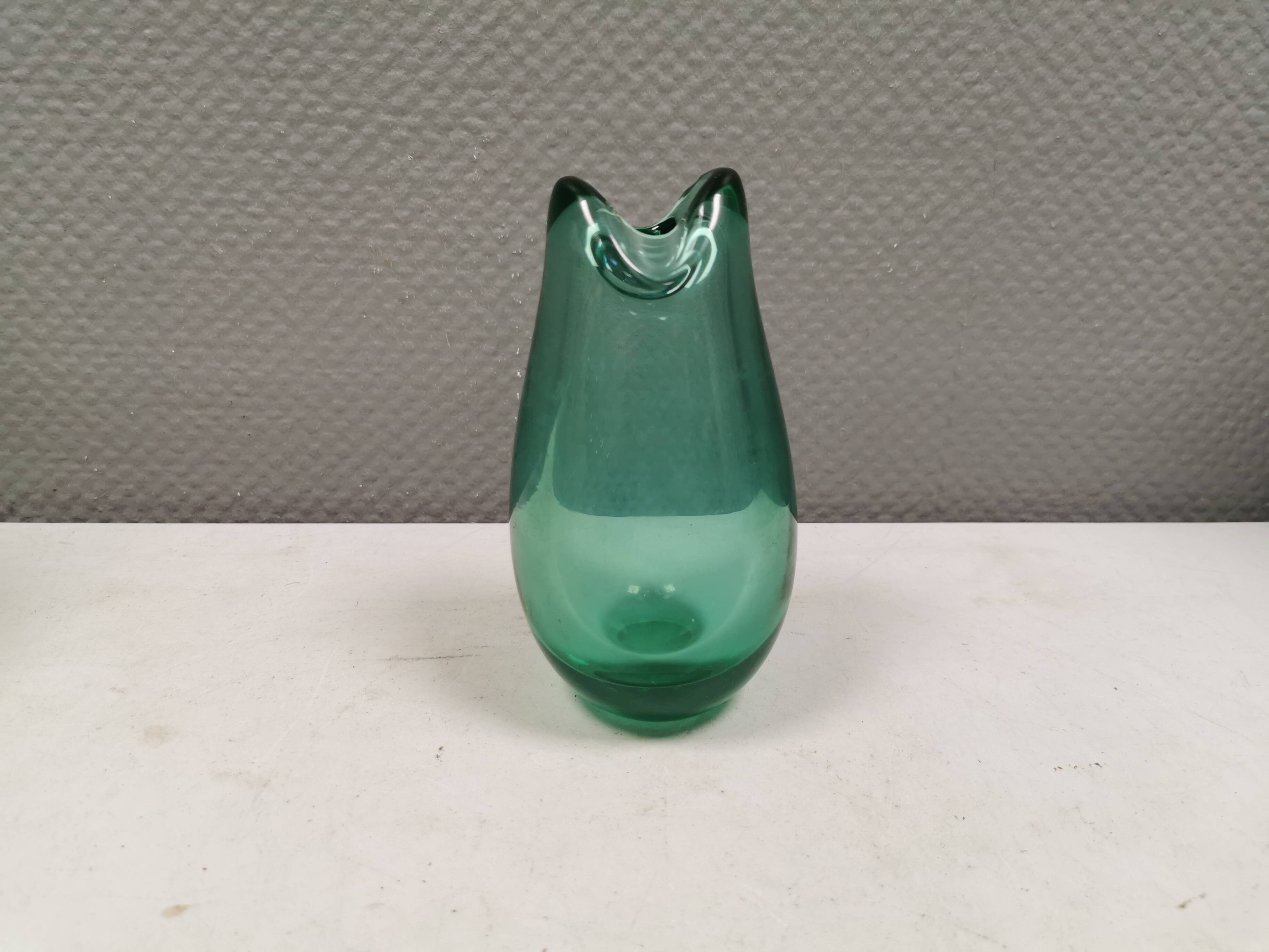 Extrêmement rare "torskemund/ cod mouth", vase - per lütken, holmegaard 1951