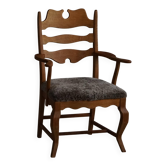 Fauteuil Razorblade du milieu du XXe siècle par Henning Kjærnulf, chêne et laine d'agneau, 1960