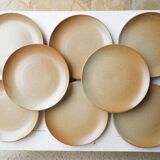 Set of 8 CNP Village stoneware dessert plates