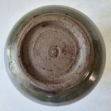 Glazed ceramic ball vase soliflore, unsigned.