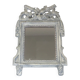 Louis XVI Style Mirror in Carved Wood with Grey Patina and Dove Pediment