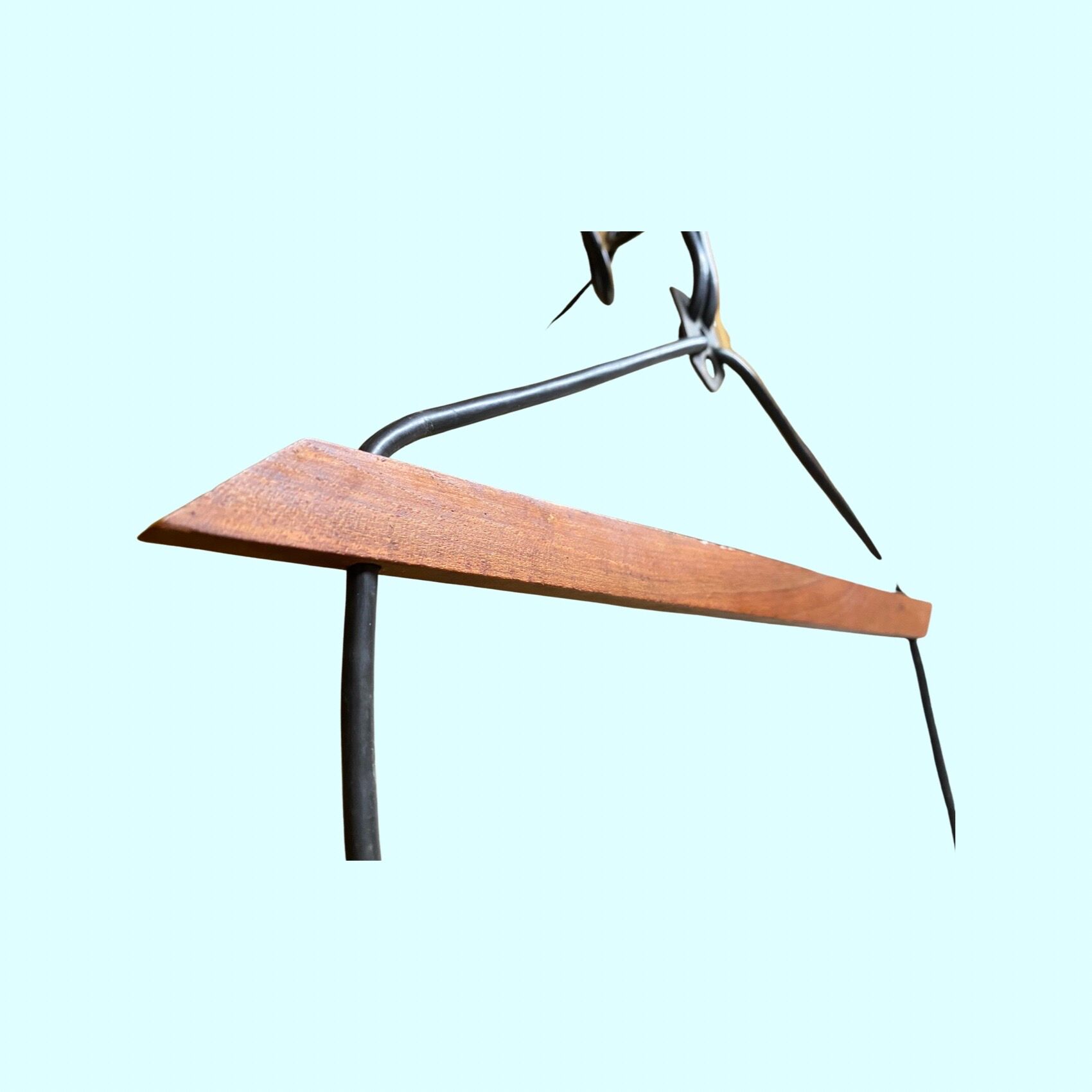 Rare Retro Glass/Teak Lamp From Denmark | Vintage Lighting with Teakwood Hanger and 2 Glass Lamps