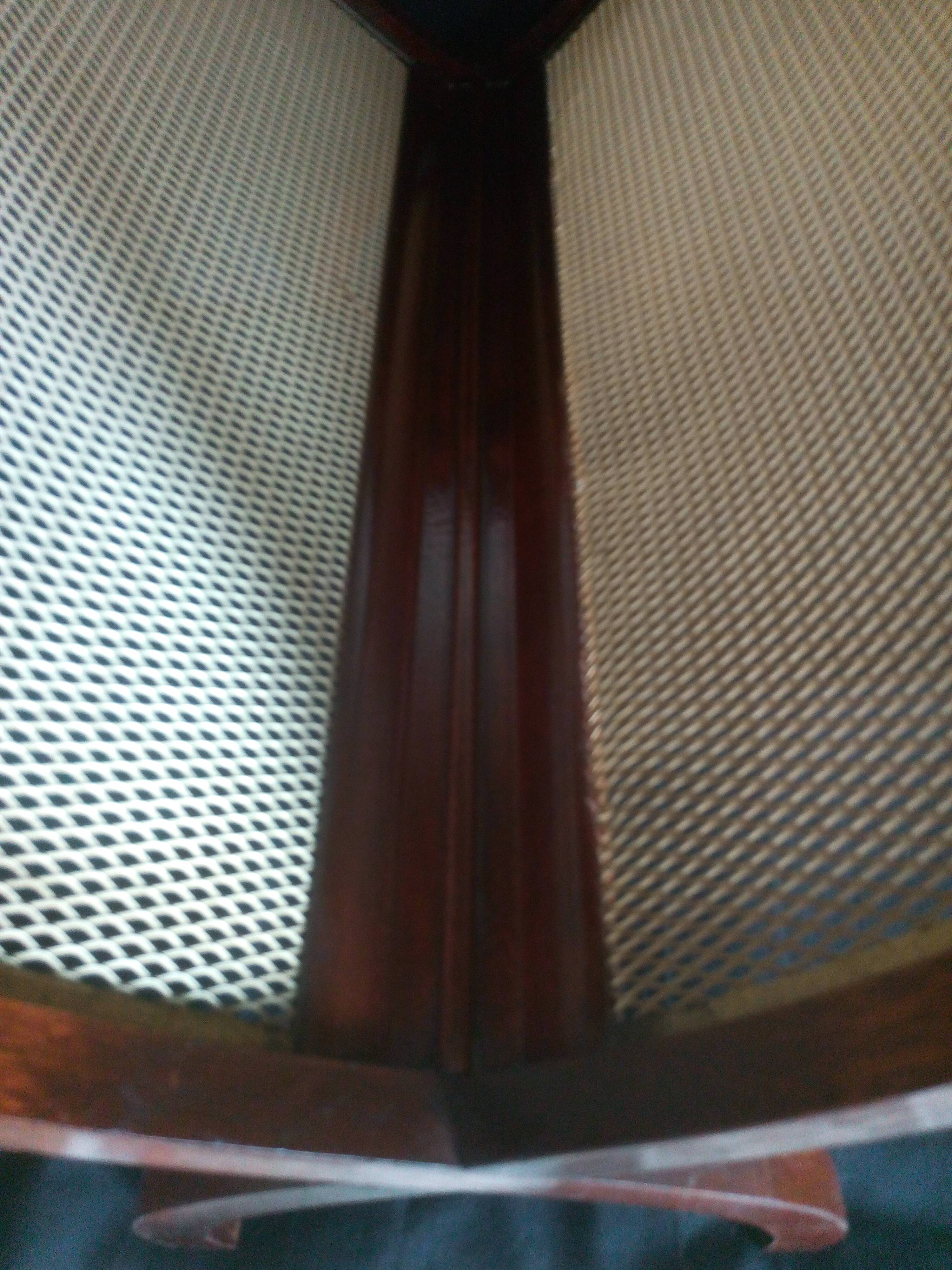 Art Deco wooden magazine door, brass interior
