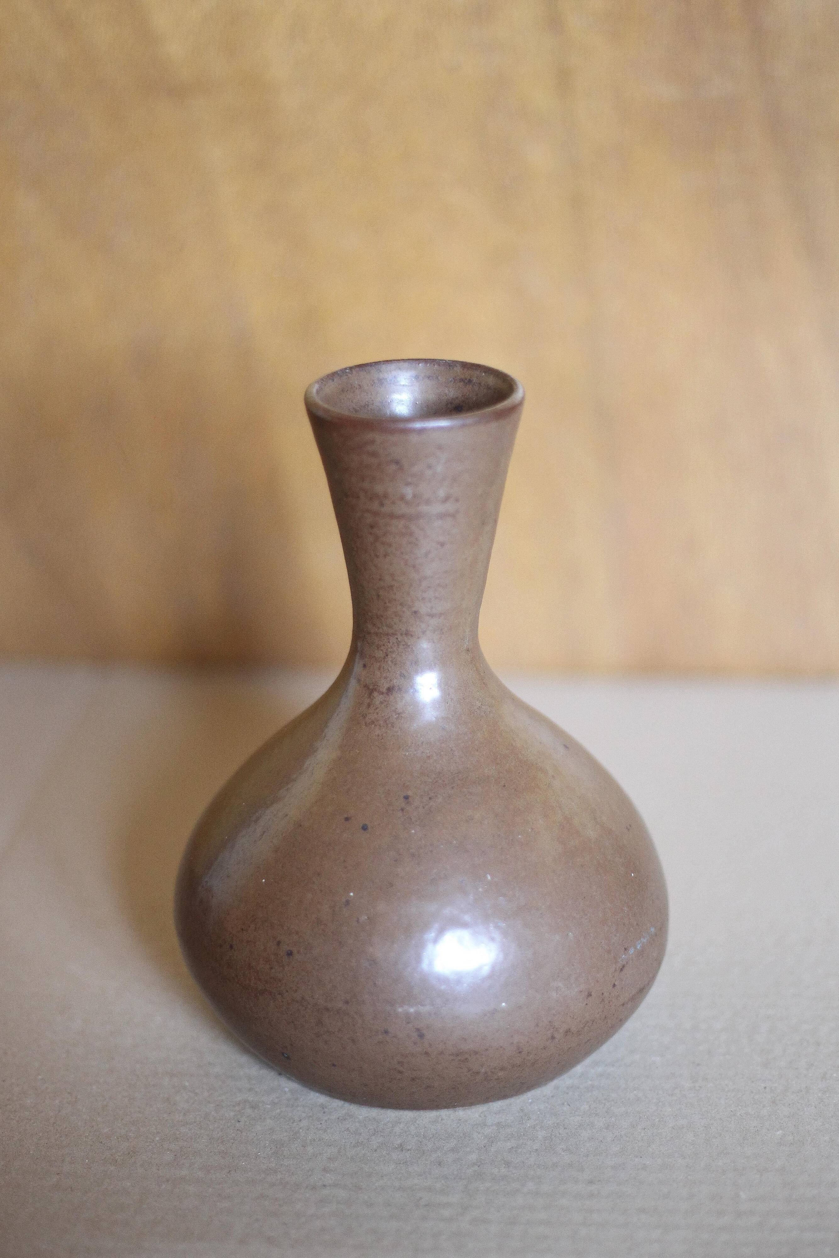 Vintage stoneware vase, flower pot, ball vase with neck, collection